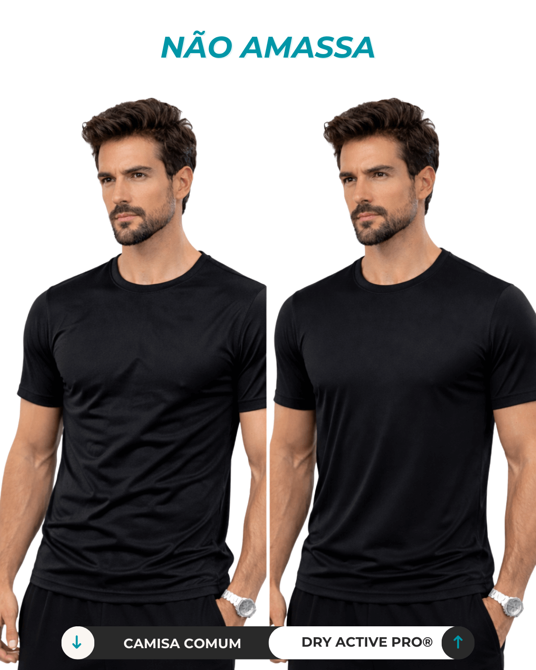 Kit 3 Camisetas Masculinas Dry Active Pro