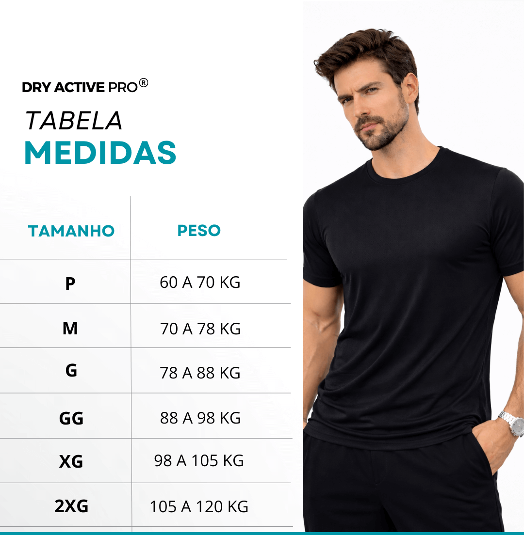 Kit 3 Camisetas Masculinas Dry Active Pro