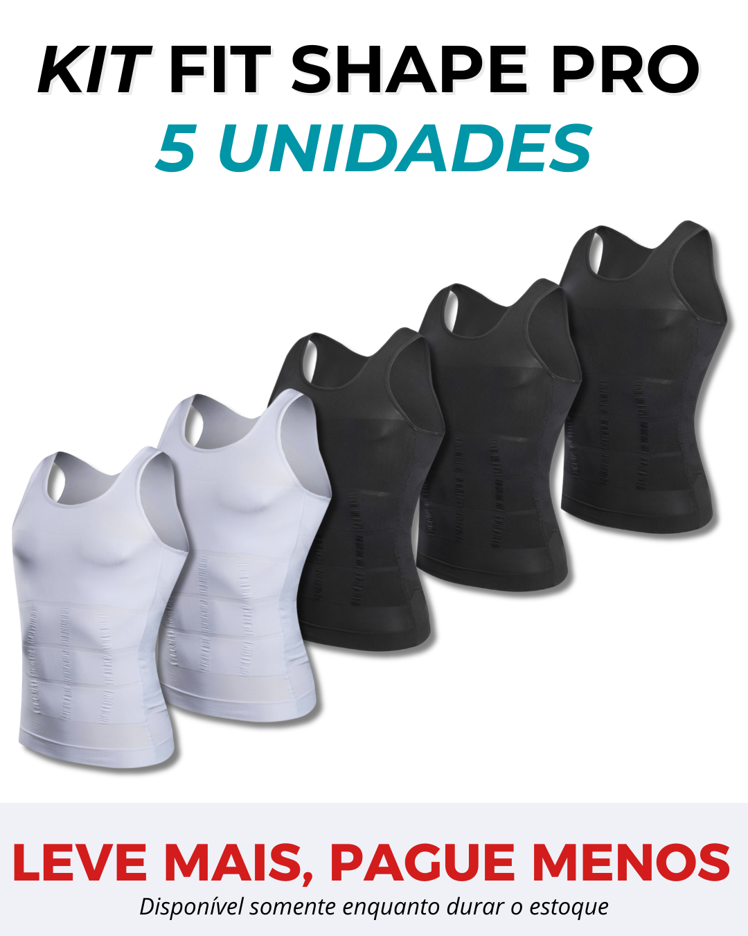Kit 5 Camisas Fit Shape Pro®
