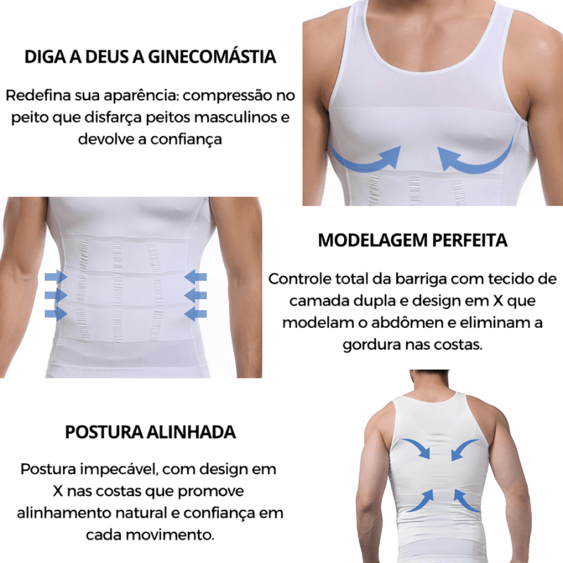 Camisa Masculina de Compressão Ultrafina Fit Shape Pro® + BRINDE EXCLUSIVO